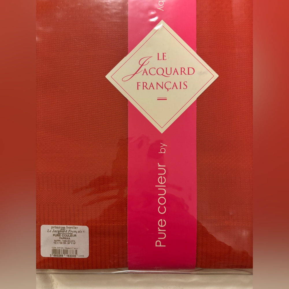 Le Jacquard Francais PURE COULEUR Paprika TABLECLOTH 69x69”